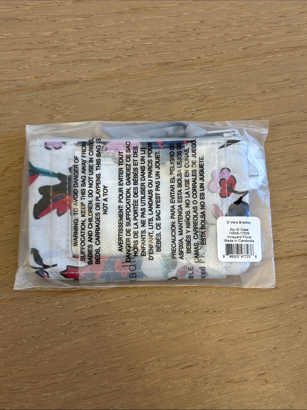 Vera Bradley Vineyard Floral Zip ID Case NWT Sealed